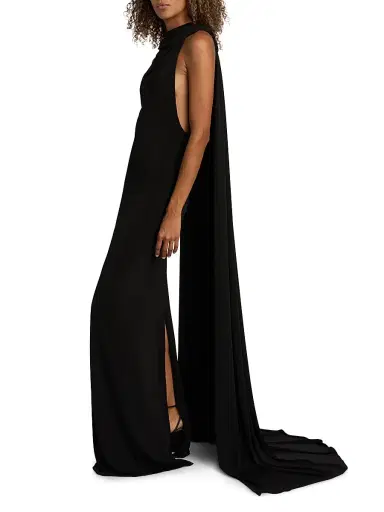Brandon Maxwell Women's The Presley Draped Gown - Black - Size 4 | Thumbnail 4 Brandon Maxwell Women's The Presley Draped Gown - Black - Size 4 | Thumbnail 4