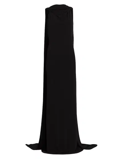 Brandon Maxwell Women's The Presley Draped Gown - Black - Size 4 | Thumbnail 1 Brandon Maxwell Women's The Presley Draped Gown - Black - Size 4 | Thumbnail 1
