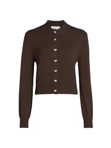 Brandon Maxwell Women's The Aubrey Cardigan - Truffle | Thumbnail 1