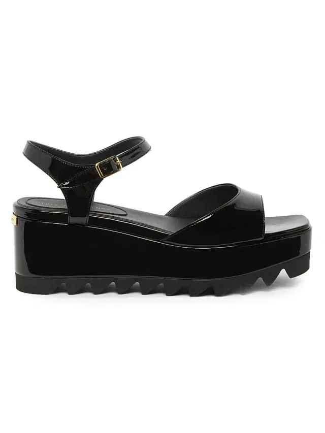 Stella McCartney Women's Elyse 80MM Faux Patent Leather Platform Sandals - Black