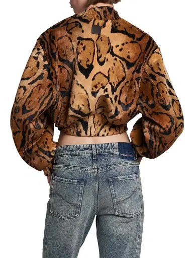 Stella McCartney Women's Cloud Leopard Velvet Bomber Jacket - Brown Multi | Thumbnail 5 Stella McCartney Women's Cloud Leopard Velvet Bomber Jacket - Brown Multi | Thumbnail 5
