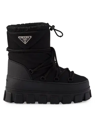 Prada Women's Re-Nylon Gabardine Apres-Ski Boots - Black - Size 15 | Thumbnail 1