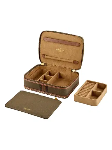 Wolf Ida Travel Zip Jewelry Case - Khaki | Thumbnail 2
