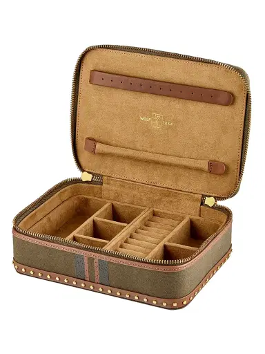 Wolf Ida Travel Zip Jewelry Case - Khaki | Thumbnail 4