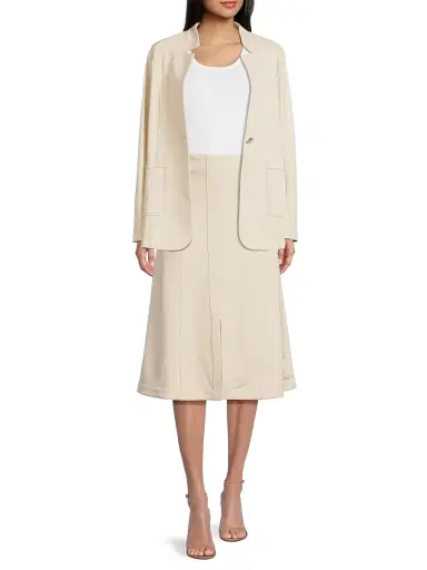 Misook Women's Tailored Ponte One-Button Blazer - Biscotti Black - Size XXL | Thumbnail 2