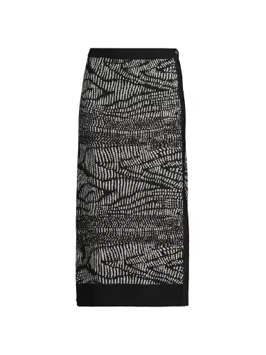 Misook Women's Animal Abstract Jacquard Soft Knit Midi-Skirt - Black White - Size XXL | Thumbnail 1 Misook Women's Animal Abstract Jacquard Soft Knit Midi-Skirt - Black White - Size XXL | Thumbnail 1