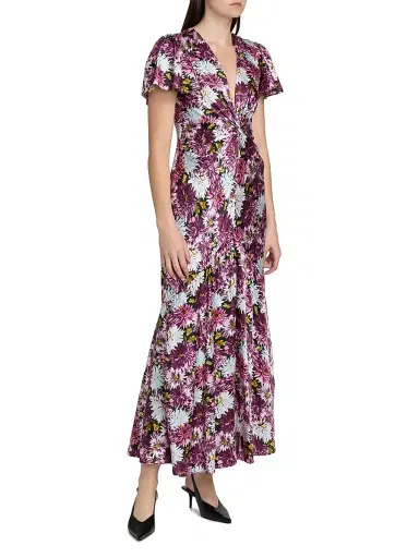 Cinq à Sept Women's Kordyn Dahlia Print Maxi Dress - Lavender Crystal Multi | Thumbnail 4 Cinq à Sept Women's Kordyn Dahlia Print Maxi Dress - Lavender Crystal Multi | Thumbnail 4