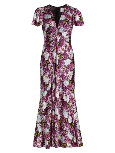 Cinq à Sept Women's Kordyn Dahlia Print Maxi Dress - Lavender Crystal Multi | Thumbnail 1 Cinq à Sept Women's Kordyn Dahlia Print Maxi Dress - Lavender Crystal Multi | Thumbnail 1