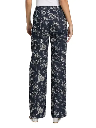 Cinq à Sept Women's Nolita Floral-Embroidered Mid-Rise Straight-Leg Pants - Indigo Multi - Size 12 | Thumbnail 5 Cinq à Sept Women's Nolita Floral-Embroidered Mid-Rise Straight-Leg Pants - Indigo Multi - Size 12 | Thumbnail 5