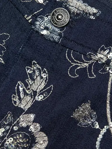 Cinq à Sept Women's Nolita Floral-Embroidered Mid-Rise Straight-Leg Pants - Indigo Multi - Size 12 | Thumbnail 7 Cinq à Sept Women's Nolita Floral-Embroidered Mid-Rise Straight-Leg Pants - Indigo Multi - Size 12 | Thumbnail 7