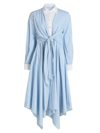 Cinq à Sept Women's Evie Viviette Striped Midi-Shirtdress | Thumbnail 1 Cinq à Sept Women's Evie Viviette Striped Midi-Shirtdress | Thumbnail 1