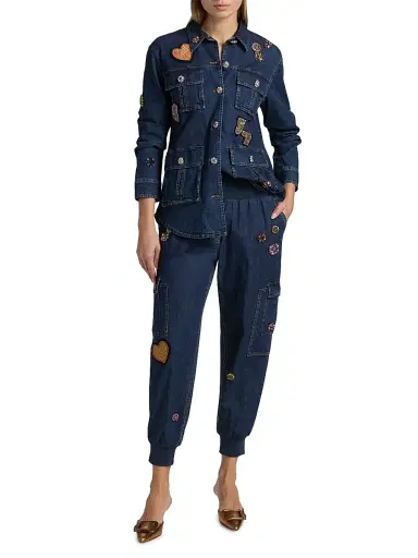 Cinq à Sept Women's Vera Embellished Denim Jacket | Thumbnail 2