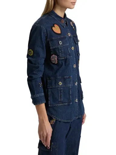 Cinq à Sept Women's Vera Embellished Denim Jacket | Thumbnail 4