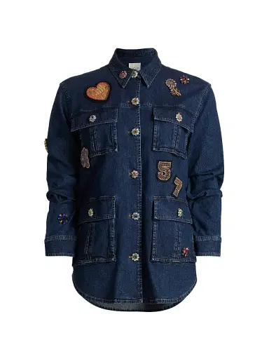Cinq à Sept Women's Vera Embellished Denim Jacket | Thumbnail 1