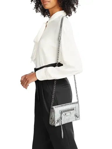 Balenciaga Women's Le City Leather Wallet - Silver | Thumbnail 2