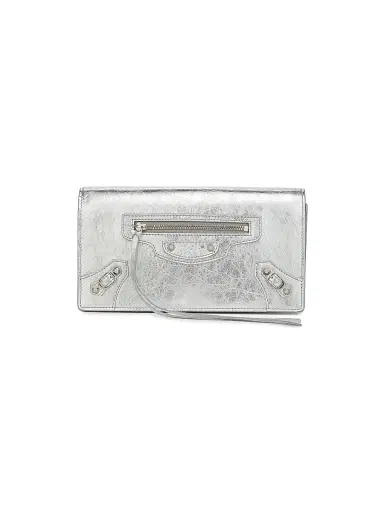 Balenciaga Women's Le City Leather Wallet - Silver | Thumbnail 1