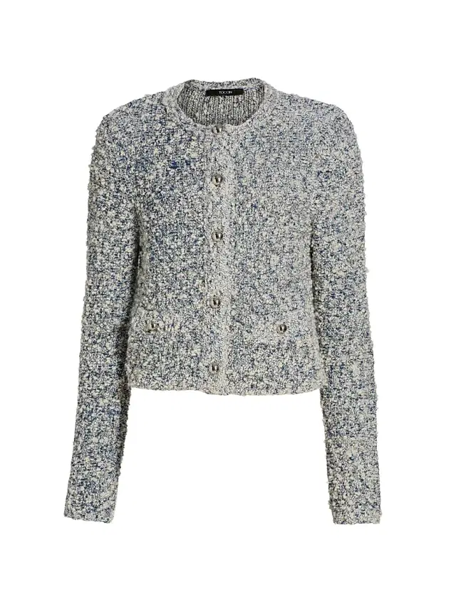 Toccin Women's Emilia Bouclé Cardigan - Outerspace