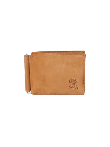 Brunello Cucinelli Men's Nubuck Money Clip Wallet - Cognac | Thumbnail 3