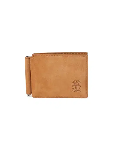 Brunello Cucinelli Men's Nubuck Money Clip Wallet - Cognac | Thumbnail 1