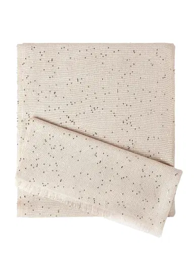 Brunello Cucinelli Women's Cashmere and Silk Diamond Yarn Scarf - Oat | Thumbnail 1