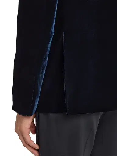 Giorgio Armani Men's Velvet Single-Breasted Sport Coat - Dark Navy | Thumbnail 6