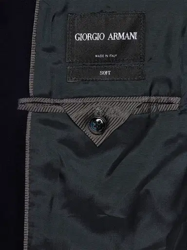 Giorgio Armani Men's Velvet Single-Breasted Sport Coat - Dark Navy | Thumbnail 8