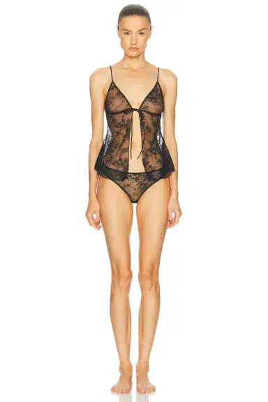 Skims Ultra Fine Lace Open Front Cami Top | Thumbnail 4