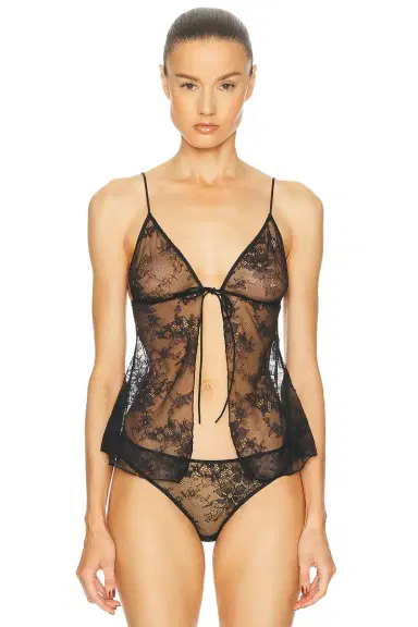 Skims Ultra Fine Lace Open Front Cami Top | Thumbnail 1