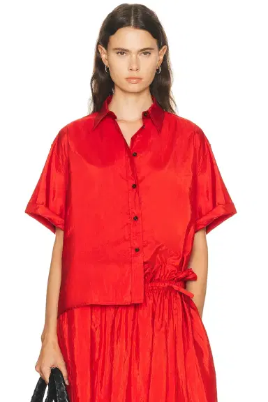 Jil Sander Short Sleeve Button Up Top | Thumbnail 1 Jil Sander Short Sleeve Button Up Top | Thumbnail 1