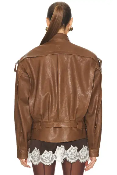 Magda Butrym Belted Leather Bomber Jacket | Thumbnail 3 Magda Butrym Belted Leather Bomber Jacket | Thumbnail 3