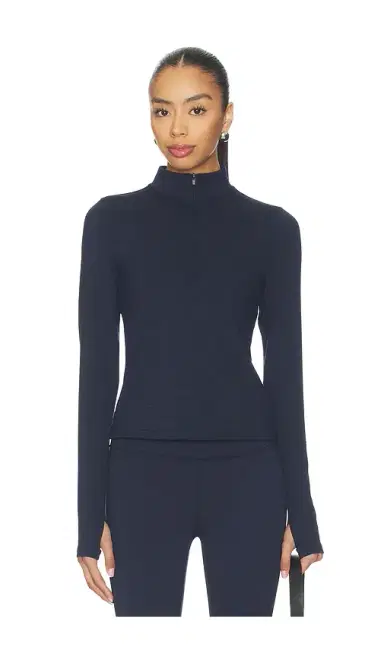 Splits59 Stevie Active Rib Half Zip Waist Length Top | Thumbnail 1 Splits59 Stevie Active Rib Half Zip Waist Length Top | Thumbnail 1