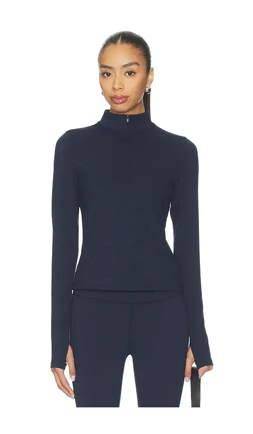 Splits59 Stevie Active Rib Half Zip Waist Length Top