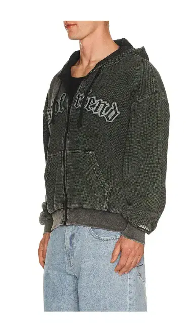 Badfriend Waffle Knit Full Zip Hoodie | Thumbnail 2 Badfriend Waffle Knit Full Zip Hoodie | Thumbnail 2