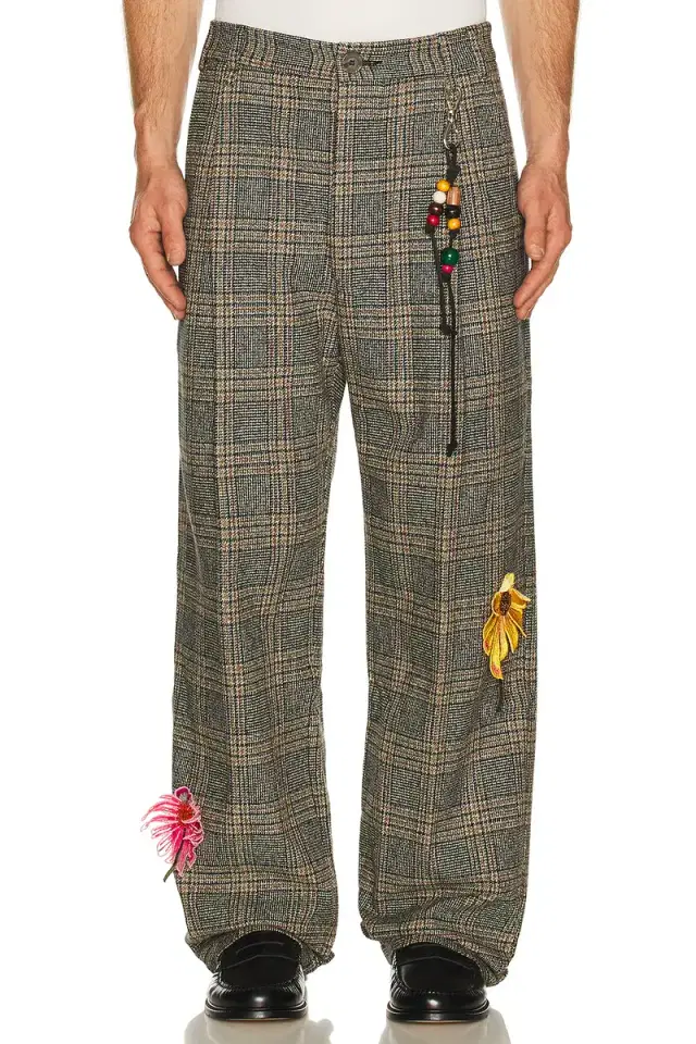 Flower Loose Pleated Pant