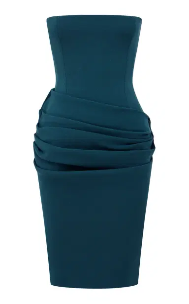 Alex Perry Strapless Longline Draped Dress In Stretch Crepe | Thumbnail 1