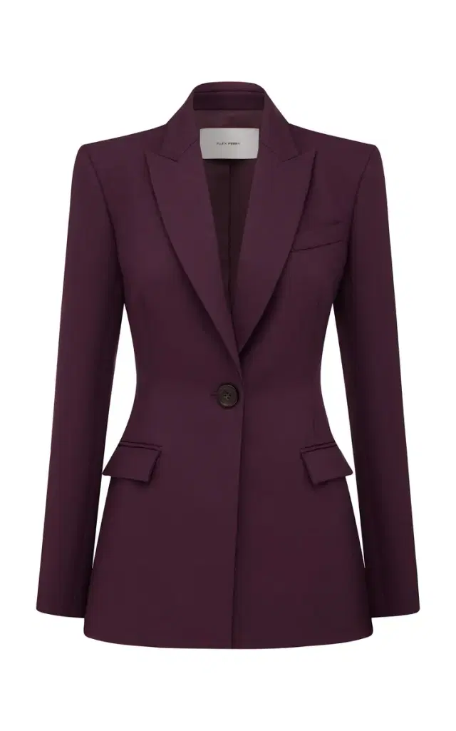 Alex Perry Single Breasted Contour Blazer In Wool Suiting