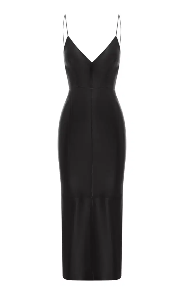Alex Perry Leather Bikini Midi Dress