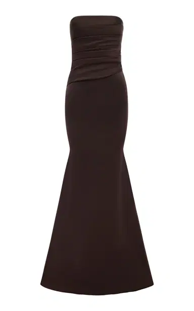 Alex Perry Strapless Drape Gown In Satin Crepe | Thumbnail 1