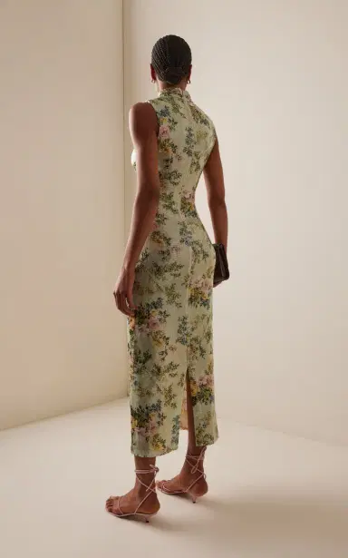 Brandon Maxwell Exclusive Sequined Floral Midi Dress | Thumbnail 6 Brandon Maxwell Exclusive Sequined Floral Midi Dress | Thumbnail 6