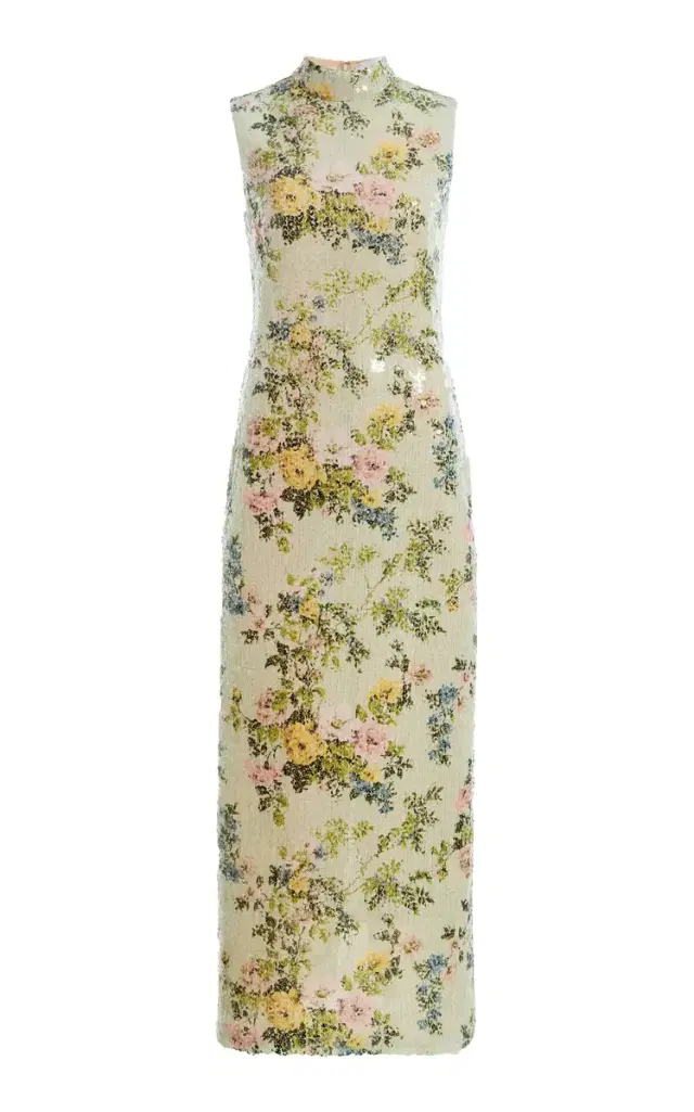 Brandon Maxwell Exclusive Sequined Floral Midi Dress