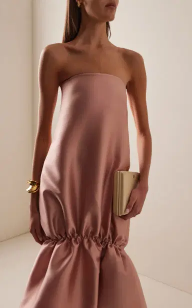 Greta Constantine Exclusive Riedel Flounce Satin Gown | Thumbnail 2 Greta Constantine Exclusive Riedel Flounce Satin Gown | Thumbnail 2
