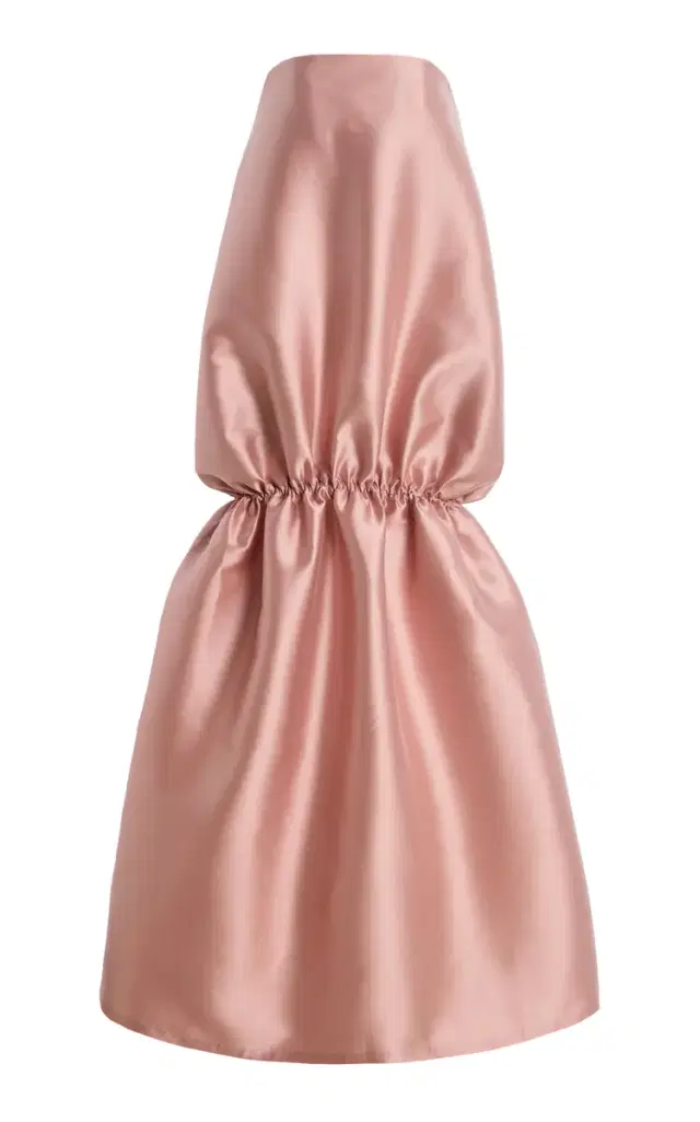 Greta Constantine Exclusive Riedel Flounce Satin Gown