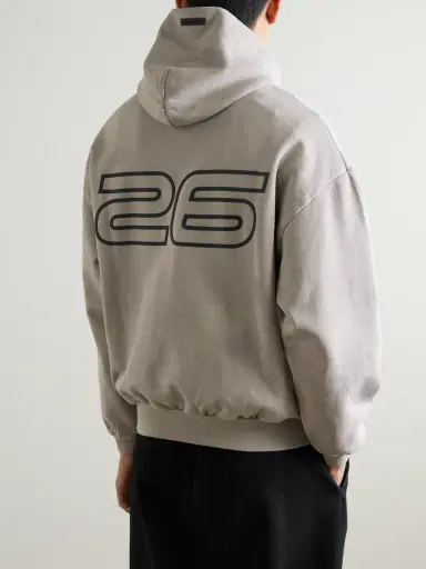 Fear of God Essentials 90s Logo-Print Cotton-Jersey Hoodie - Men | Thumbnail 3