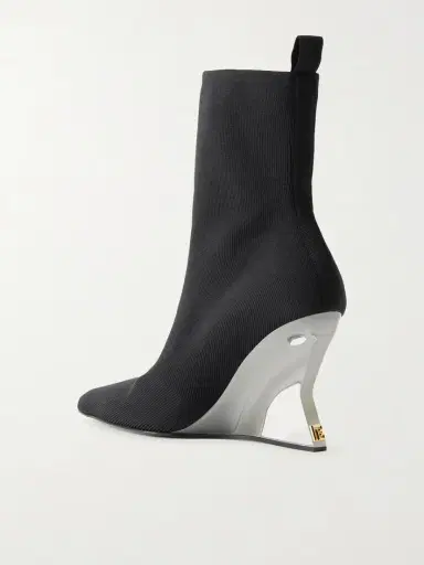 Balmain Ribbed Wedge Ankle Boots | Thumbnail 3 Balmain Ribbed Wedge Ankle Boots | Thumbnail 3