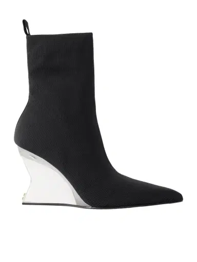 Balmain Ribbed Wedge Ankle Boots | Thumbnail 1 Balmain Ribbed Wedge Ankle Boots | Thumbnail 1