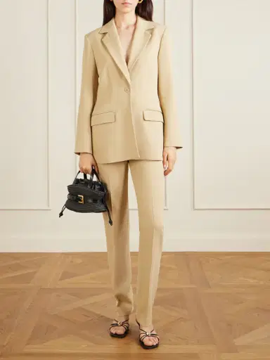 Balmain Shuffle Mini Buckled Leather-trimmed Raffia Shoulder Bag | Thumbnail 3 Balmain Shuffle Mini Buckled Leather-trimmed Raffia Shoulder Bag | Thumbnail 3