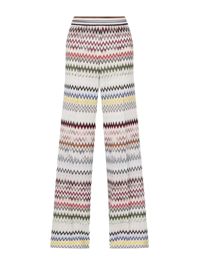 Striped Crochet-knit Wide-leg Pants