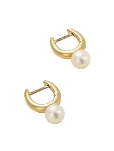 Mikimoto 18-karat Gold Pearl Hoop Earrings | Thumbnail 1