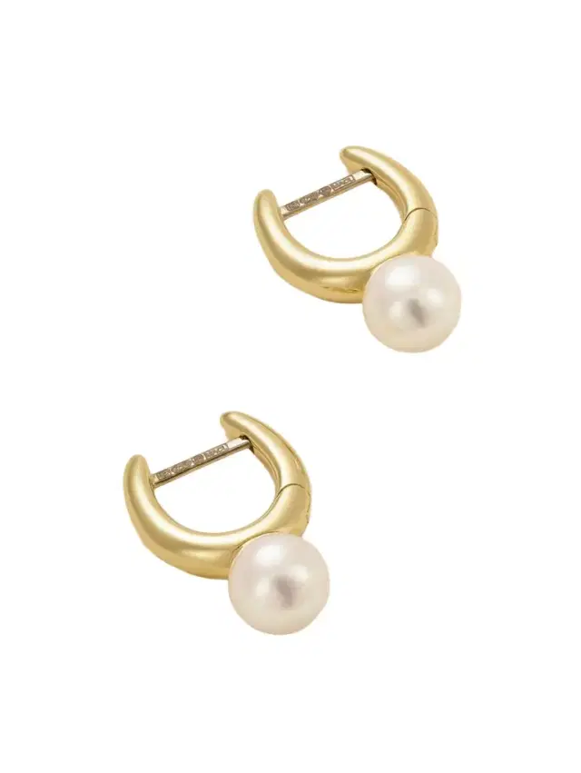 Mikimoto 18-karat Gold Pearl Hoop Earrings