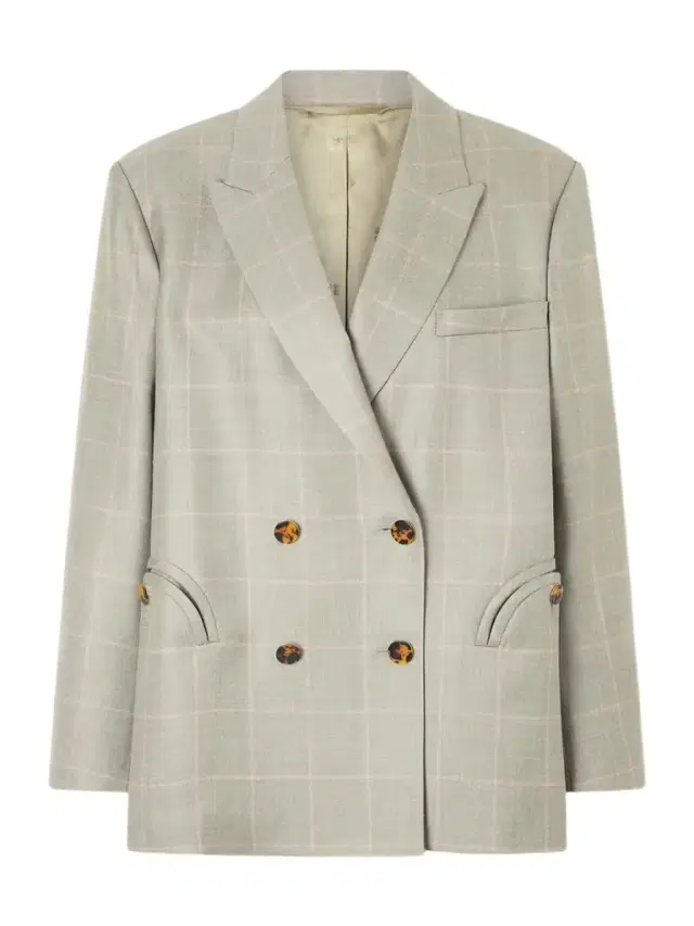 Nightbreak Double-breasted Virgin Wool, Silk And Linen-blend Blazer
